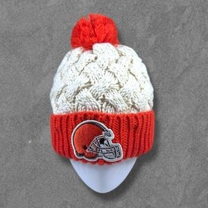 NFL Cleveland Browns 🏈 Cable Knit Pom Pom Toboggan Beanie
